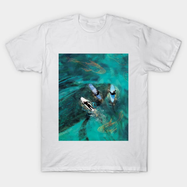 Magical Place - Surf Summer Beach Ocean Whale Koi Day T-Shirt by marlenecanto